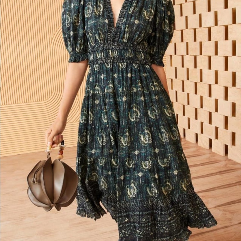 Ulla Johnson Dark Patterned Midi Dress